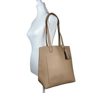 🔴 5 for $25! Leather‎ Shoulder Bag Unbranded Tan Front Pocket Purse